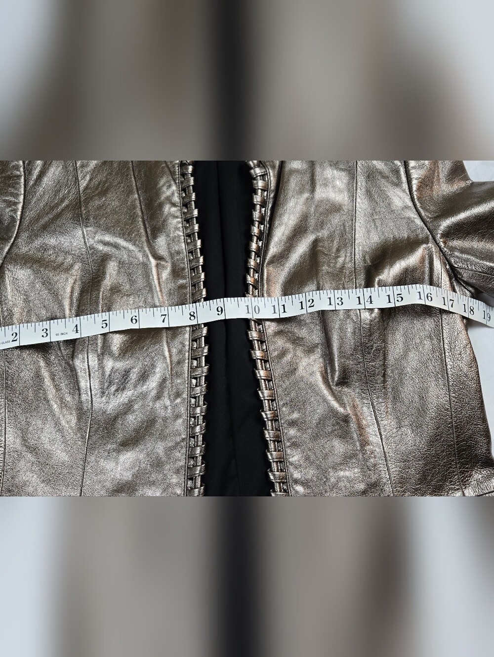 Lafayette 148 New York 100% Leather Metallic Gold Jacket Women's Size 6 Luxury - Picture 9 of 13